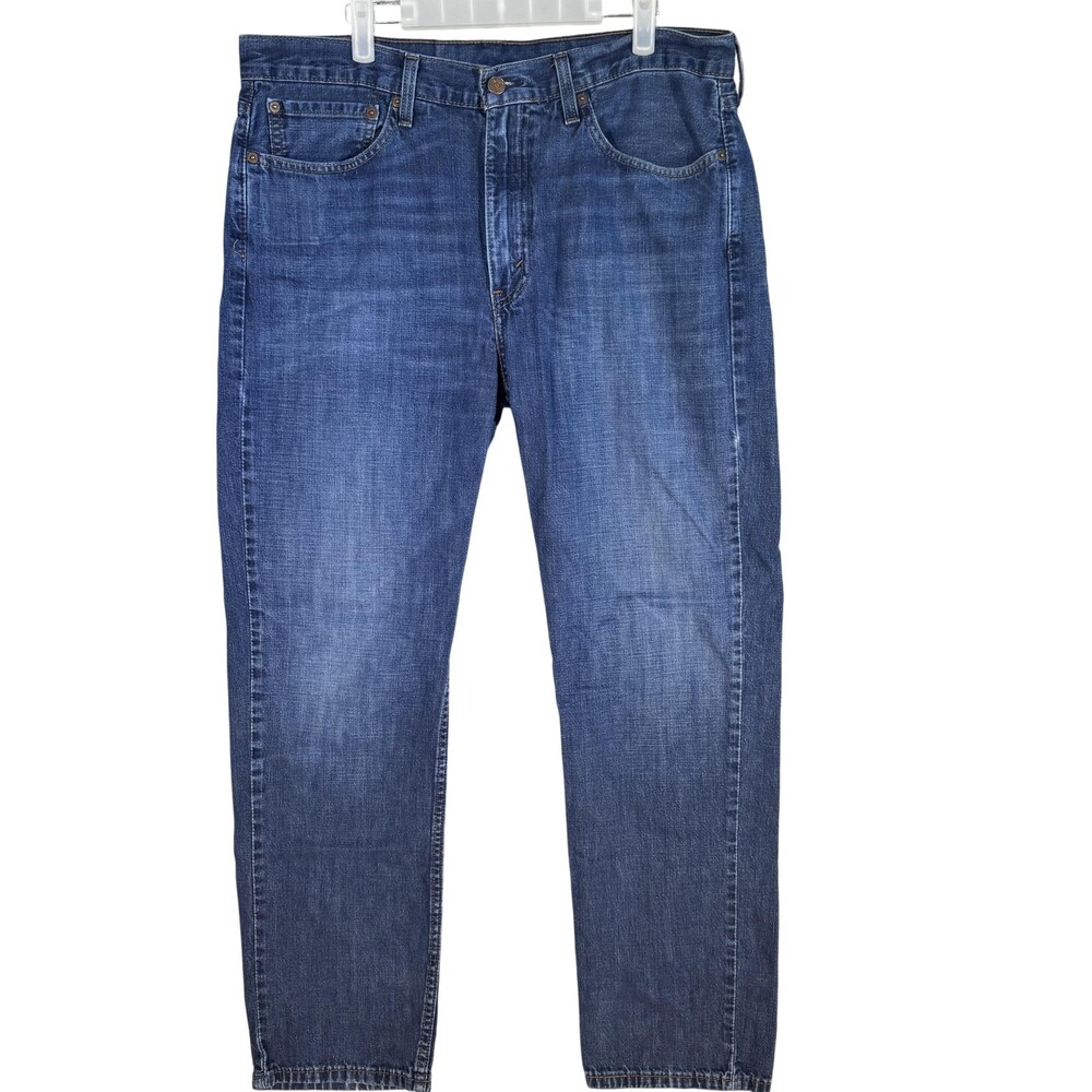 Levis 514 Jeans Mens 36x32 Blue Straight Leg Whiskered 100% Cotton Denim Pants